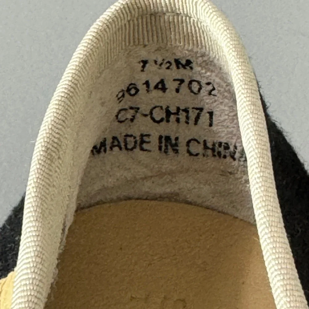 Sperry Top-Sider Black Espadrille Flats Women's 7.5M Striped Bow Detail